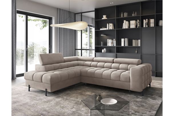 Corner sofa - Ferucce (Pull-out bed with storage box)