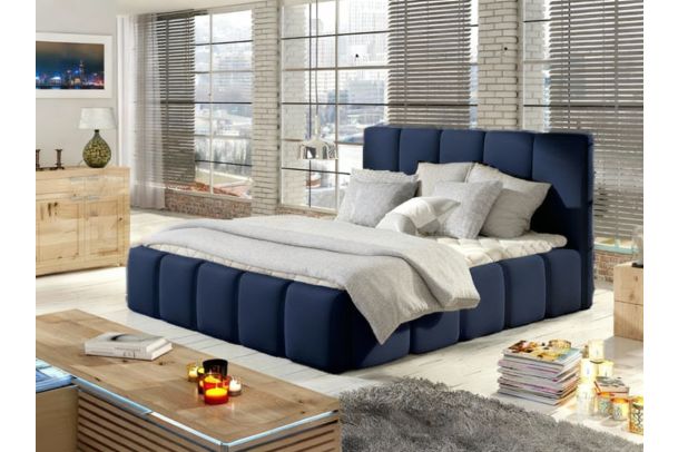 Upholstered bed 160x200 - Edvige (With storage box)