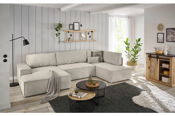 U shape sofa - Sherwood (Pull-out bed with storage box)