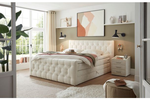 Boxspring bed 160x200 - Cashfield (With storage box)