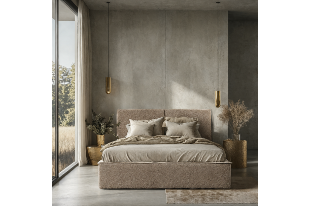 Upholstered bed 180x200 - Chiara with bed slat (With storage box)
