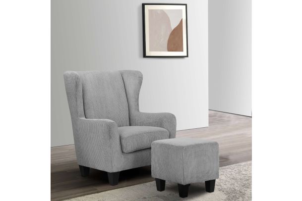 Chair - Chilly with a footstool grey