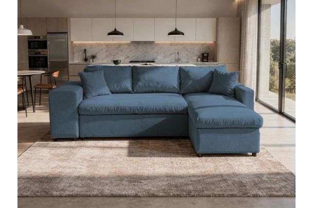 Corner sofa - Golf Plus with footstool (Pull-out bed with storage box)