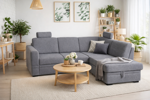 Угловой диван ХL - Robin (Pаскладной с ящиком для белья)