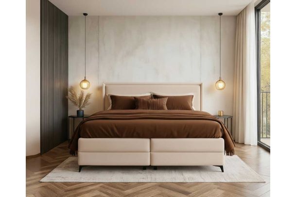 Boxspring bed 160x200 - Lisano (With storage box)