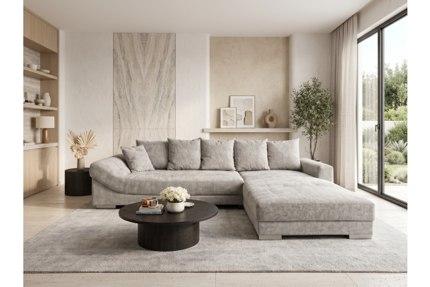 big corner sofa grey with pillows