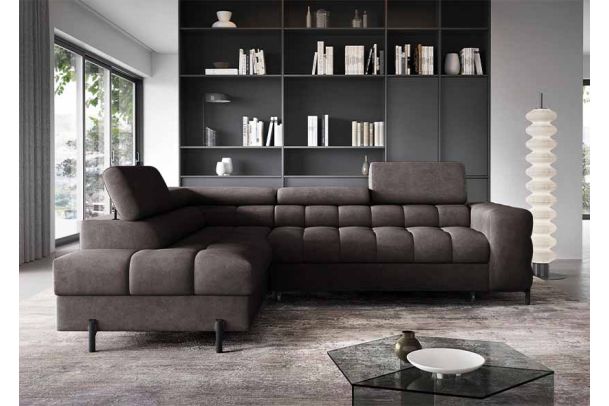 Corner sofa - Ferucce (Pull-out bed with storage box)