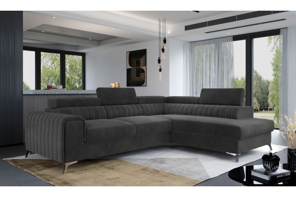 Corner sofa - Laurence (Pull-out bed with storage box)