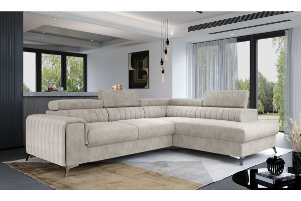 Corner sofa - Laurence (Pull-out bed with storage box)