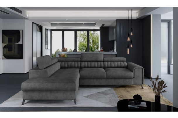 Corner sofa - Laurence (Pull-out bed with storage box)