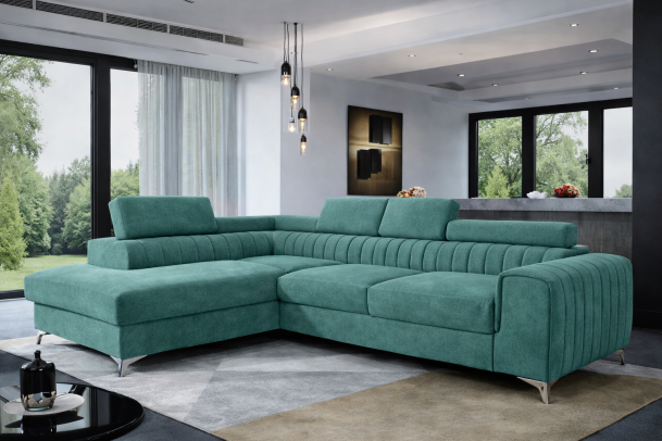 Laurence sofa green with legs and good quality