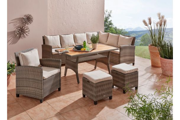 Уличная Мебель - Garden Lounge Set - Flair with wooden top