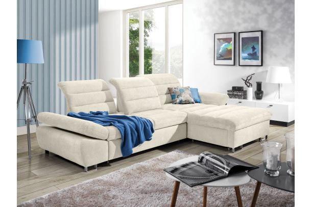 Угловой диван - Roma (Pаскладной с ящиком для белья)