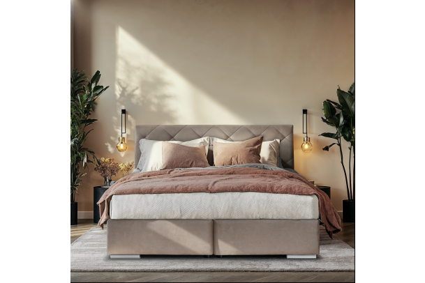 Boxspring bed 160x200 - Silk (With storage box)